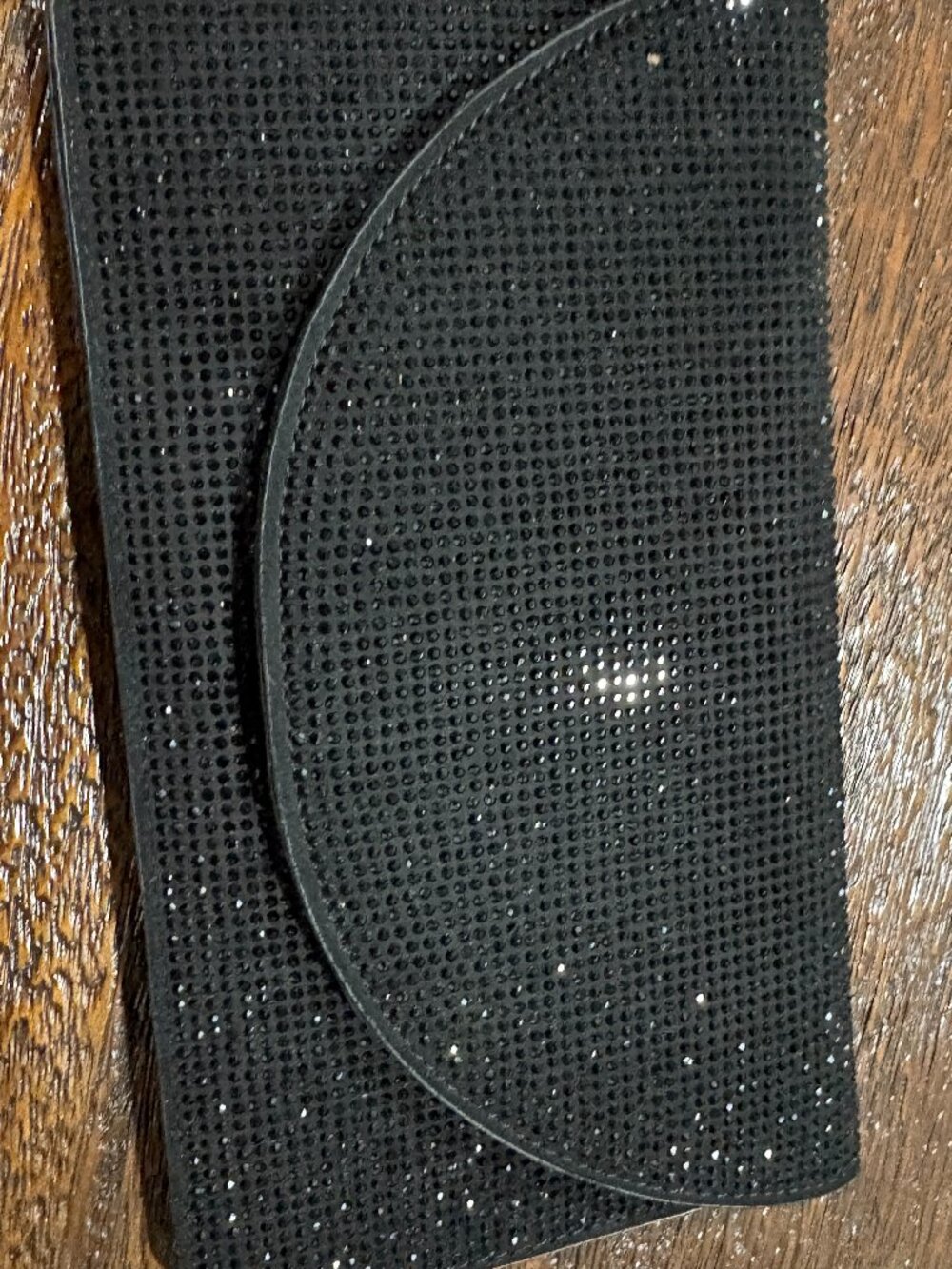 BAM FOREVER Rhinestone Black Sparkle Clutch purse silver chain Cocktail Fun NEW - Picture 2 of 5